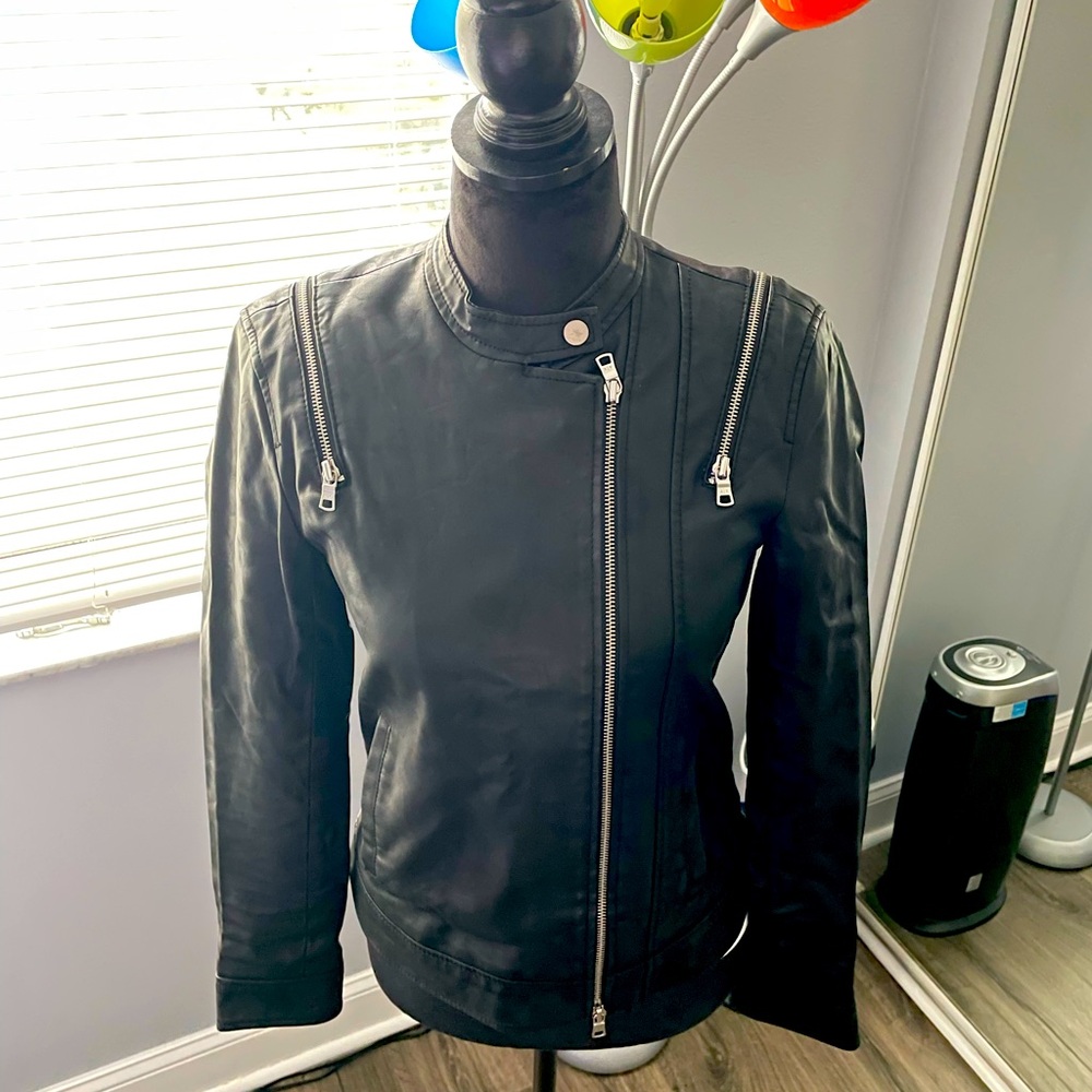 Armani Exchange Black Imitation Leather Jacket